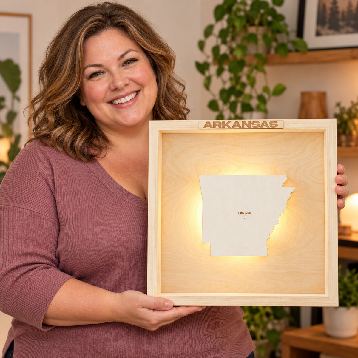 ARKANSAS 3D WOODEN WALL MAP - Version S