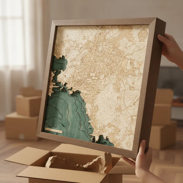 ATHENS - 3D WOODEN WALL MAP - Version S