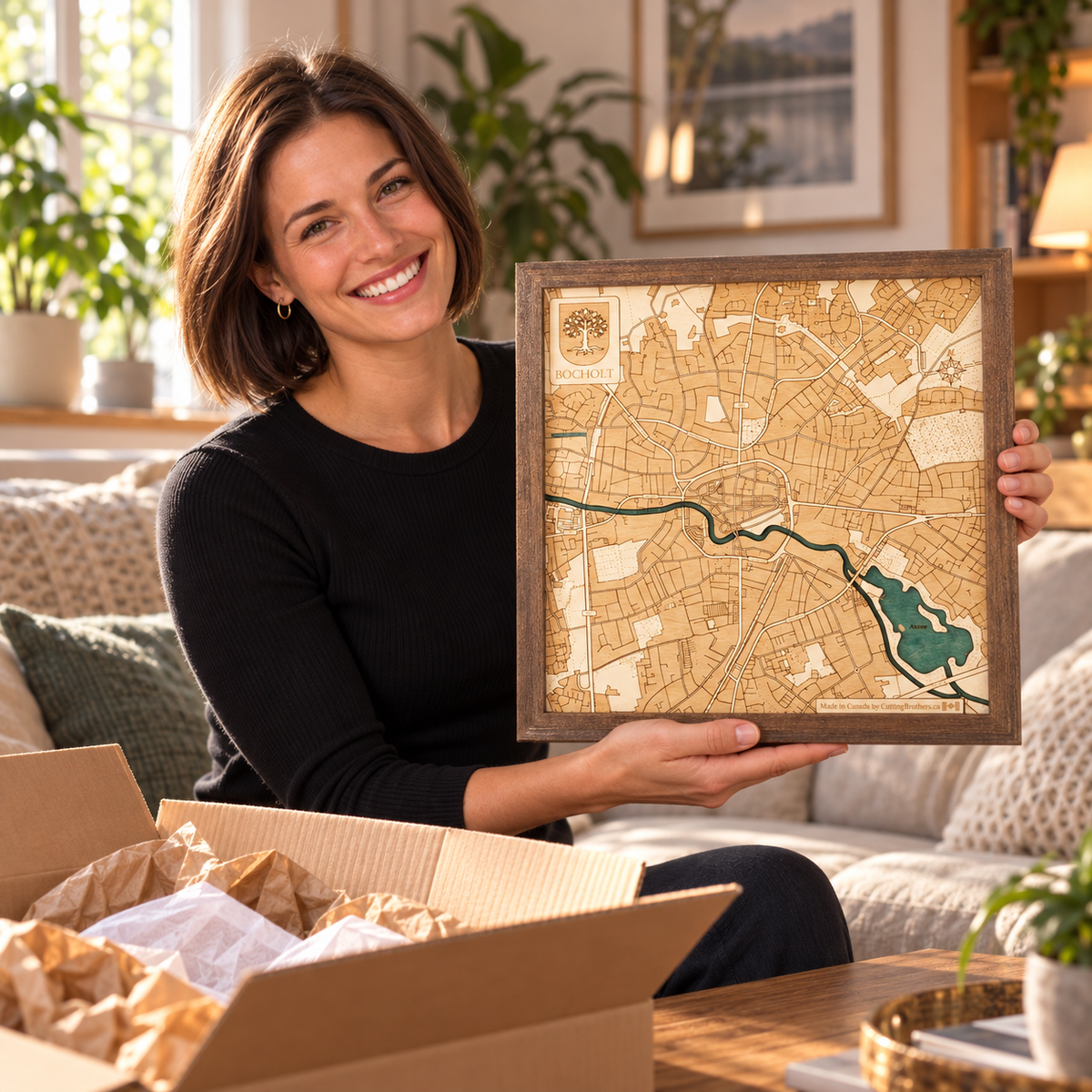 BOCHOLT 3D WOODEN WALL MAP - Version S