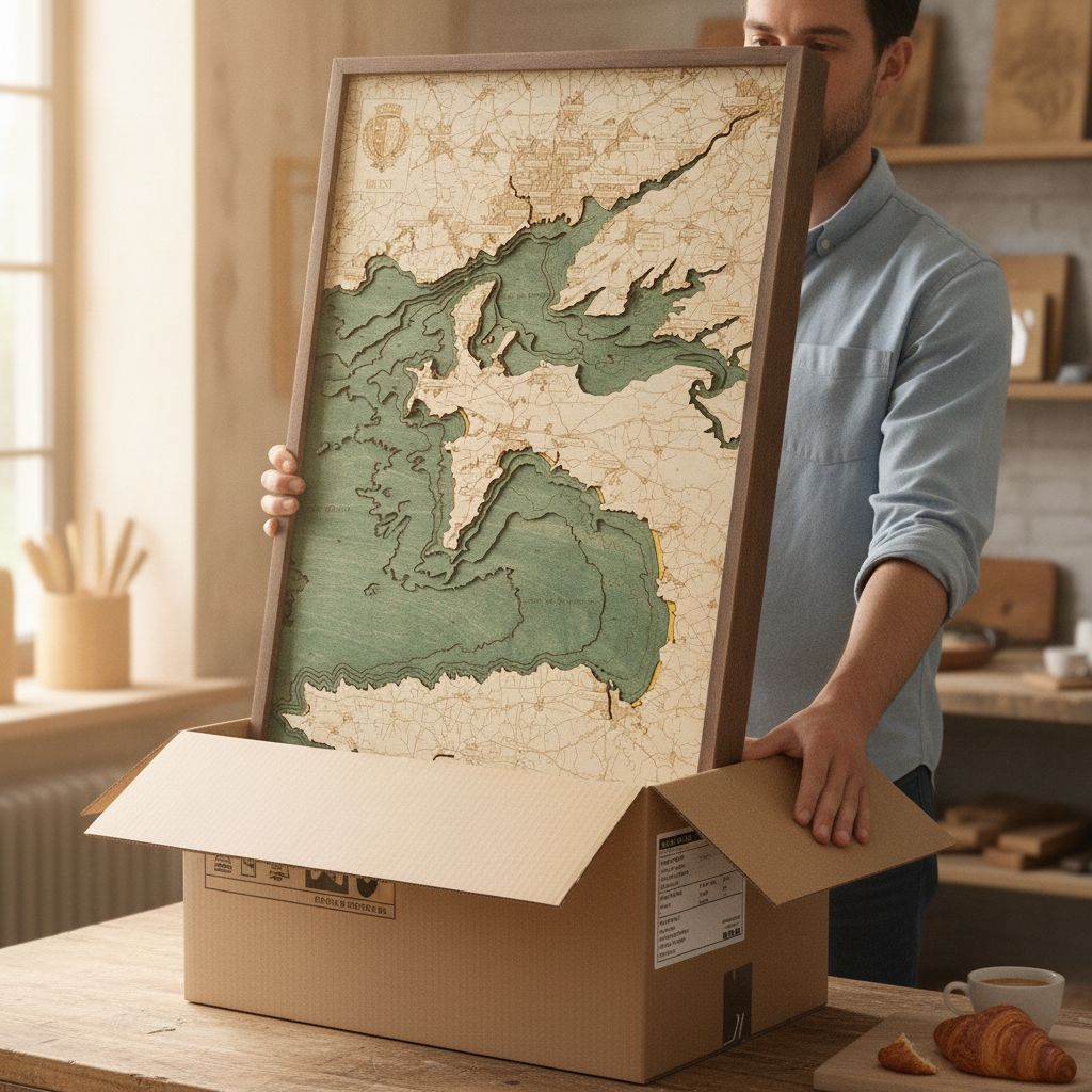 BREST 3D WOODEN WALL MAP - Version L