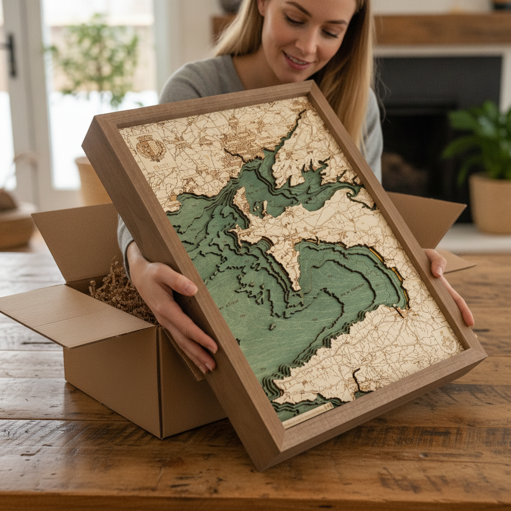 BREST 3D WOODEN WALL MAP - Version S
