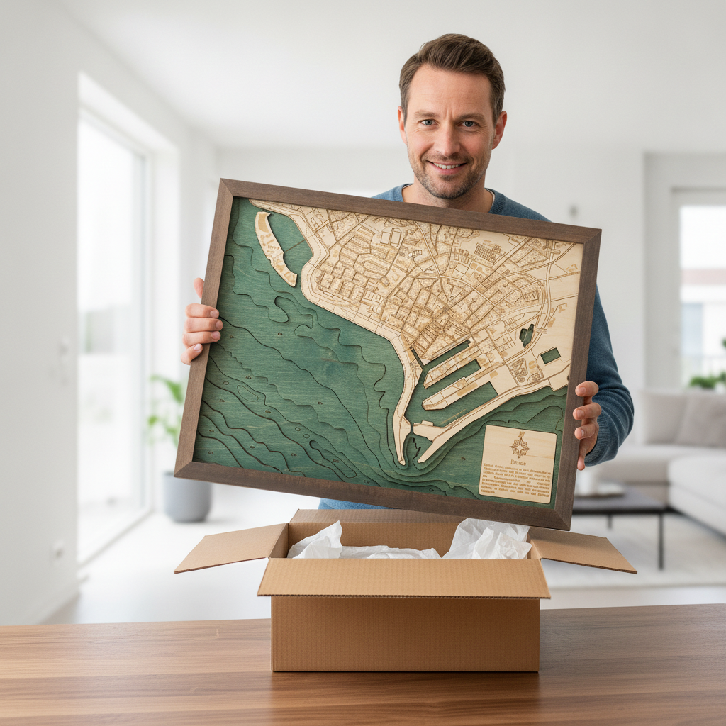 BUESUM NEW 3D WOODEN WALL MAP - Version S