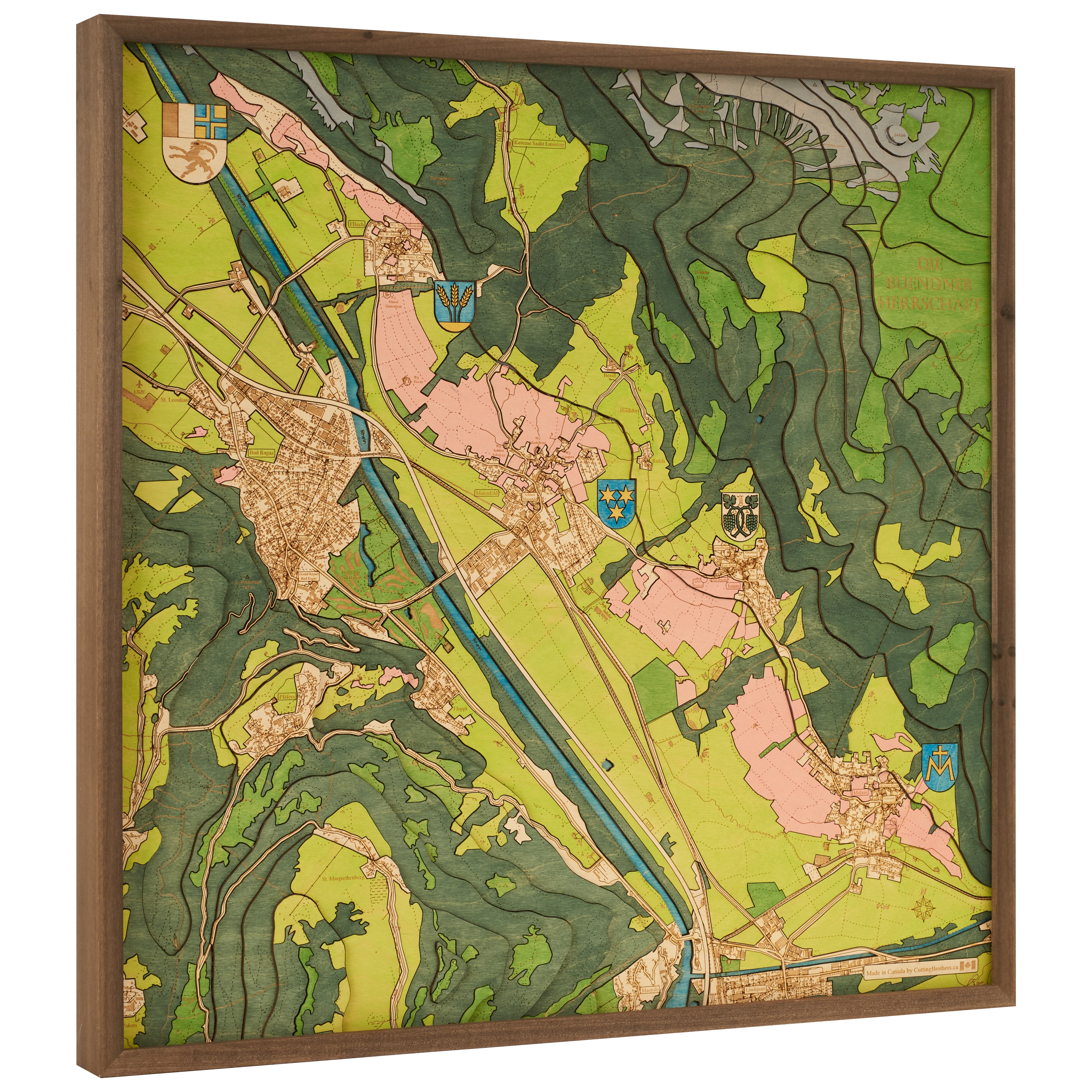 BAD RAGAZ 3D WOODEN WALL MAP - Version L