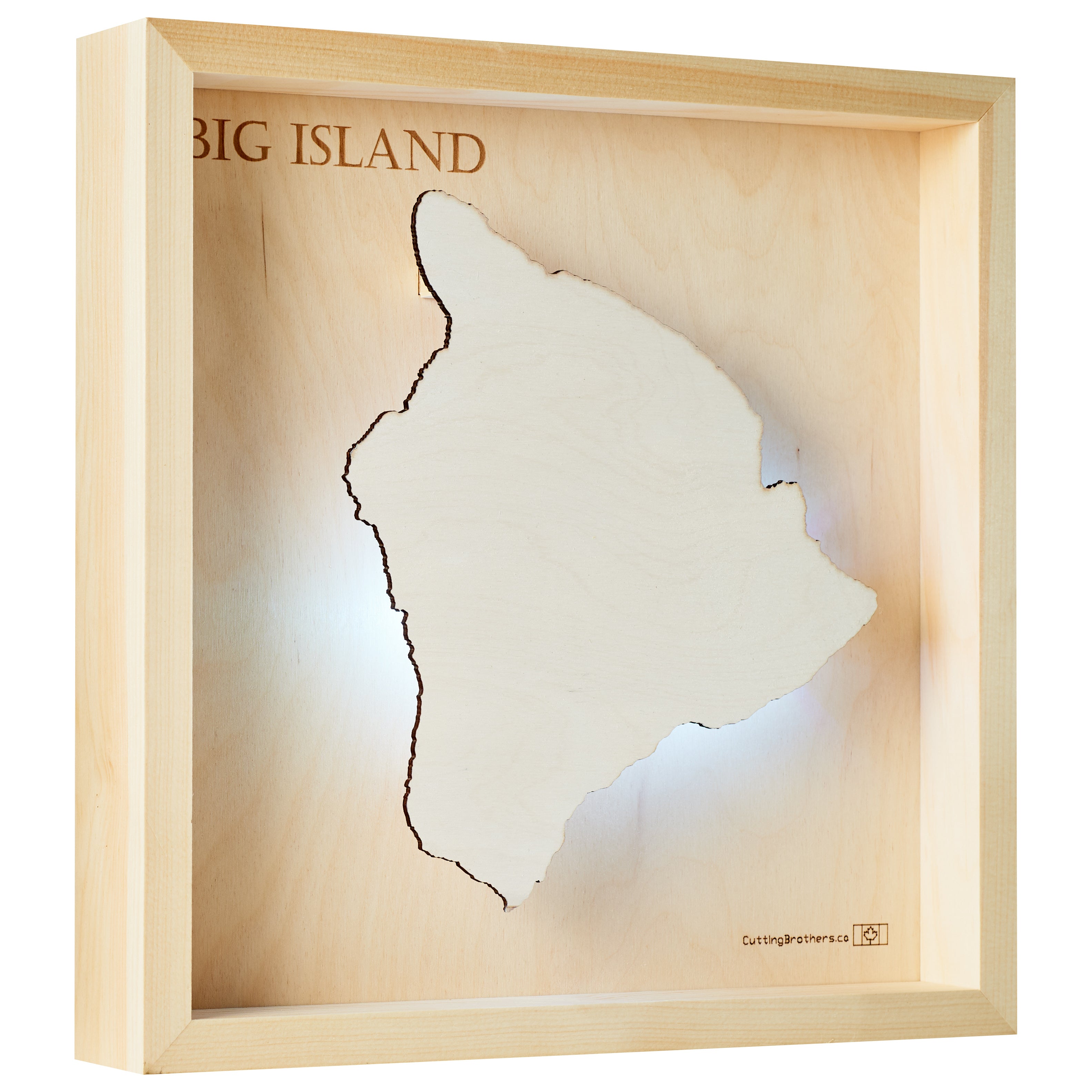 BIG ISLAND LIGHT WOODEN LED MAP - Version S