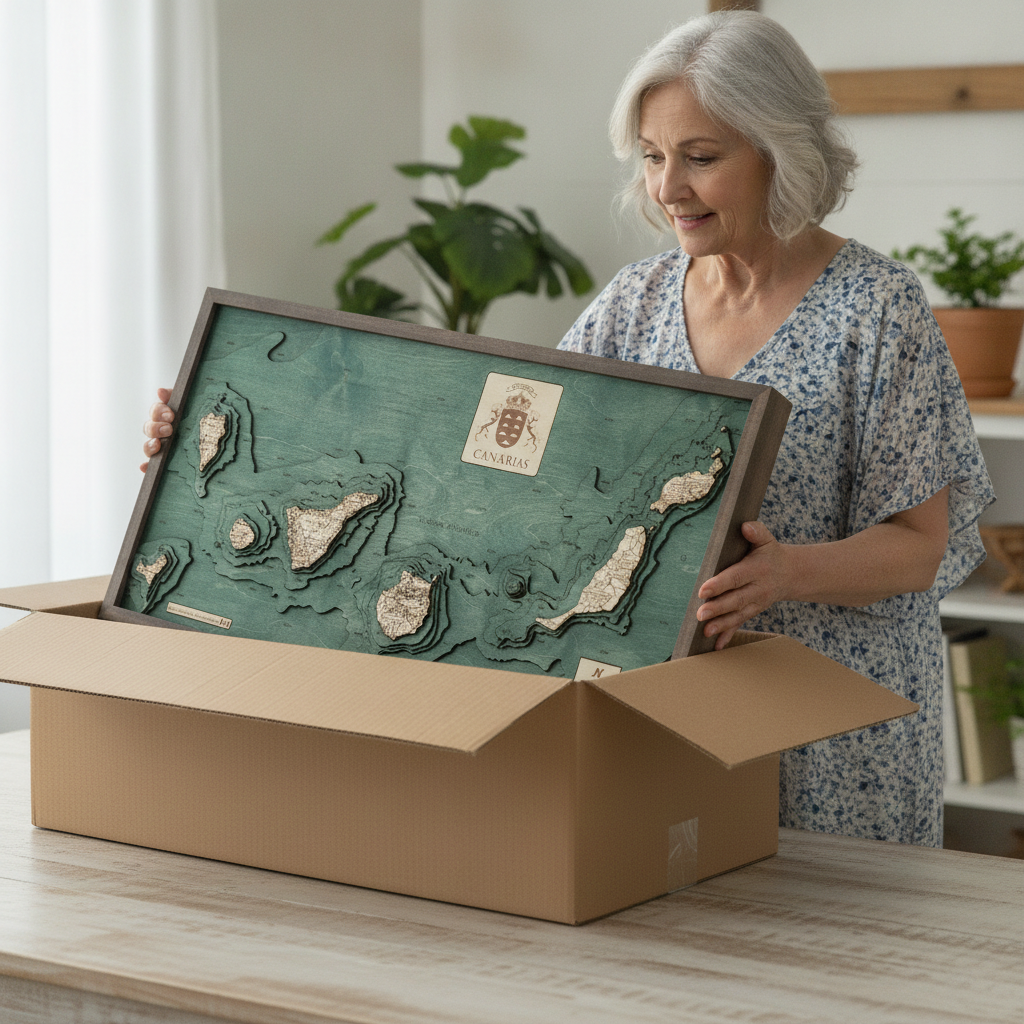 CANARY ISLANDS 3D WOODEN WALL MAP - Version M