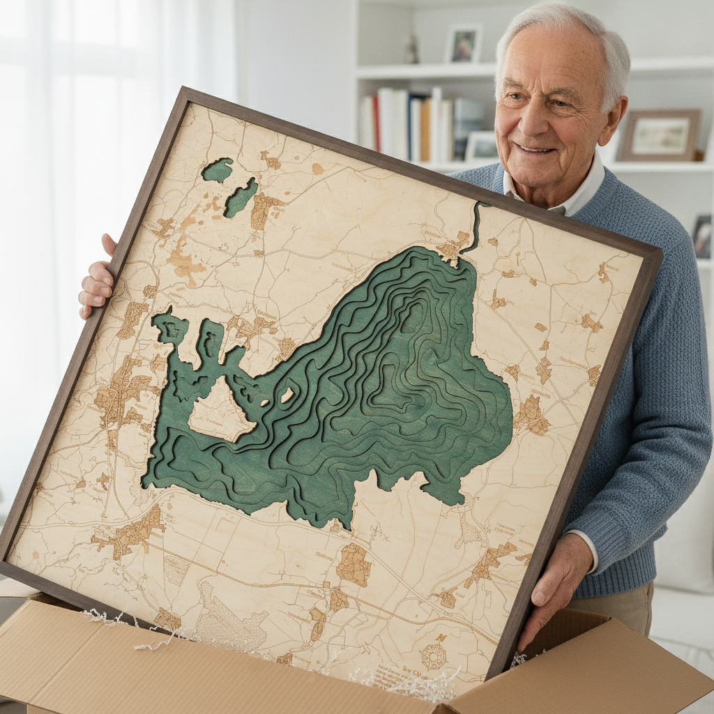 CHIEMSEA 3D WOODEN WALL MAP - VERSION L