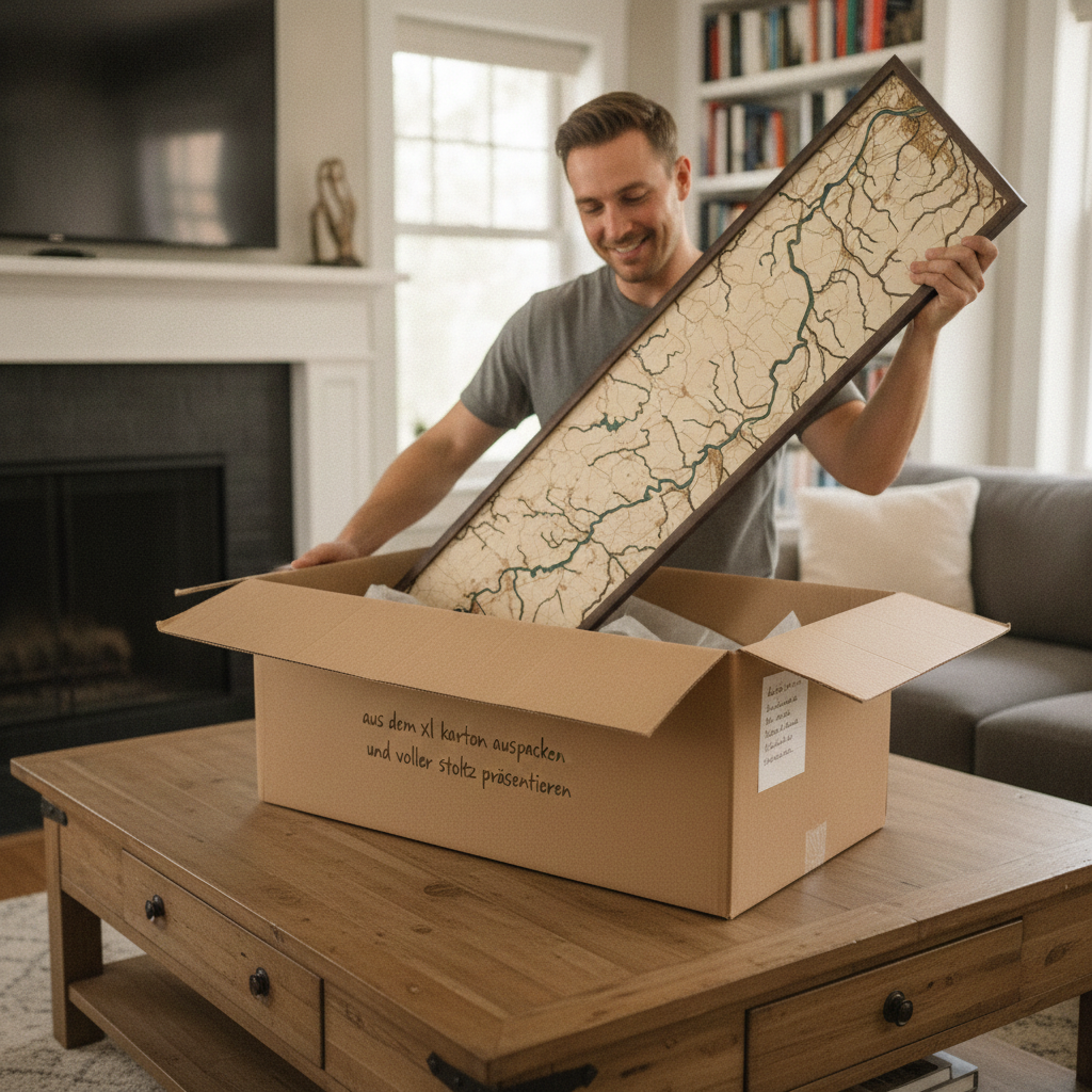 DANUBE 3D WOODEN WALL MAP - Version L