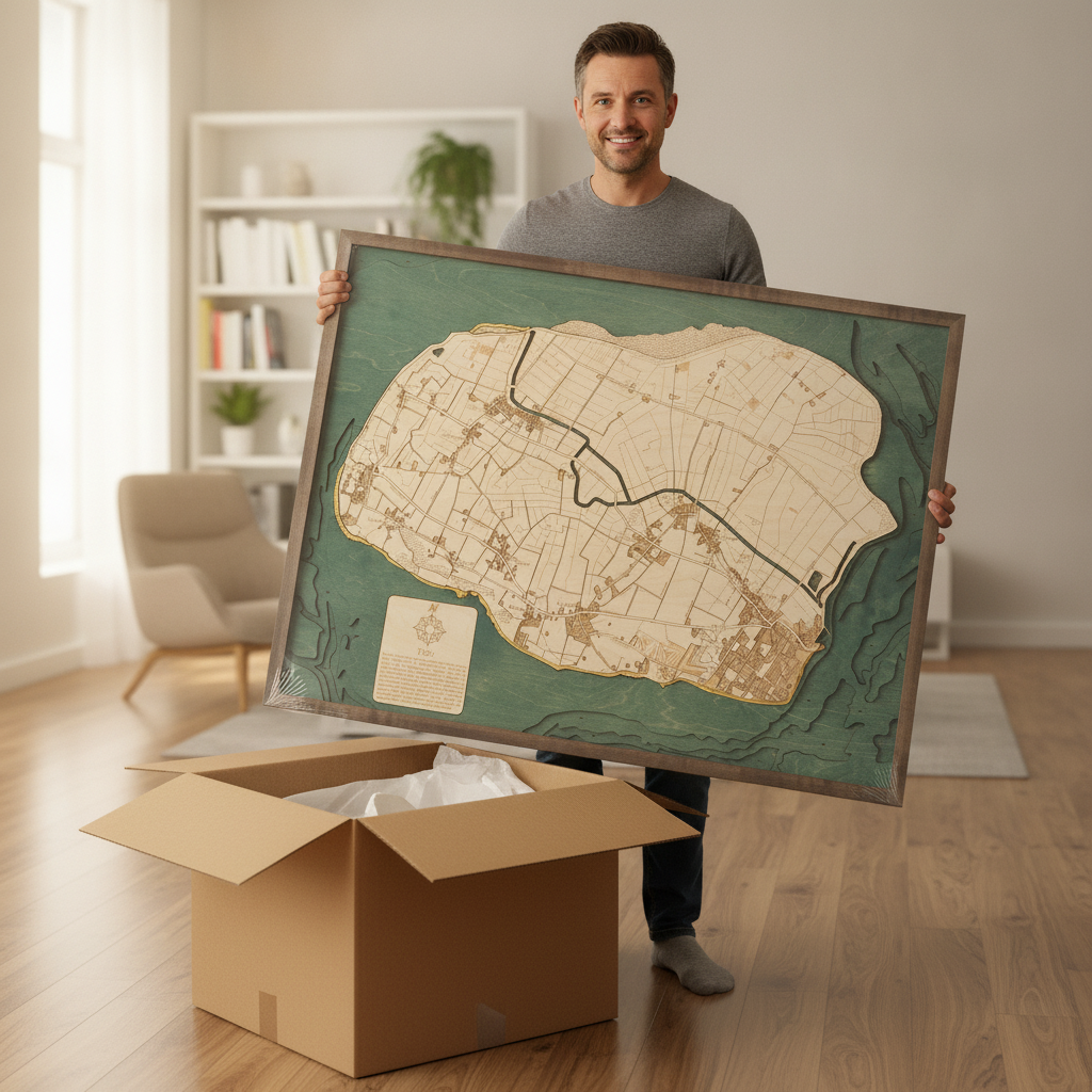 FOEHR 3D WOODEN WALL MAP - Version L
