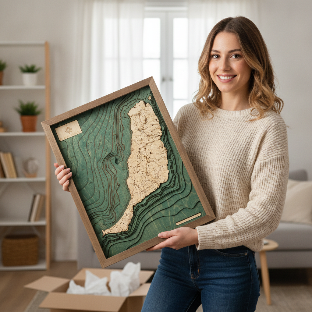 FUERTEVENTURA 3D WOODEN WALL MAP - Version S