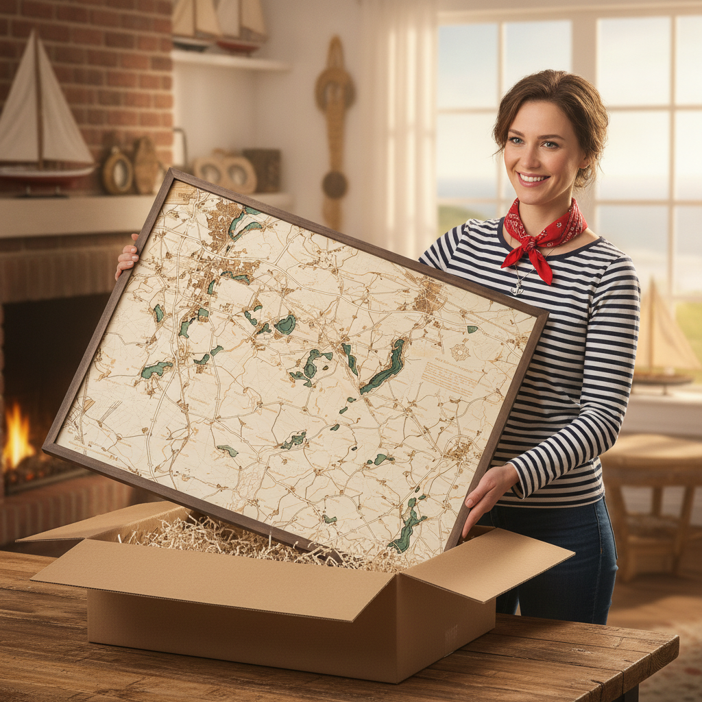 GROSS SCHAUEN CHAIN OF LAKES 3D WOODEN WALL MAP - Version L