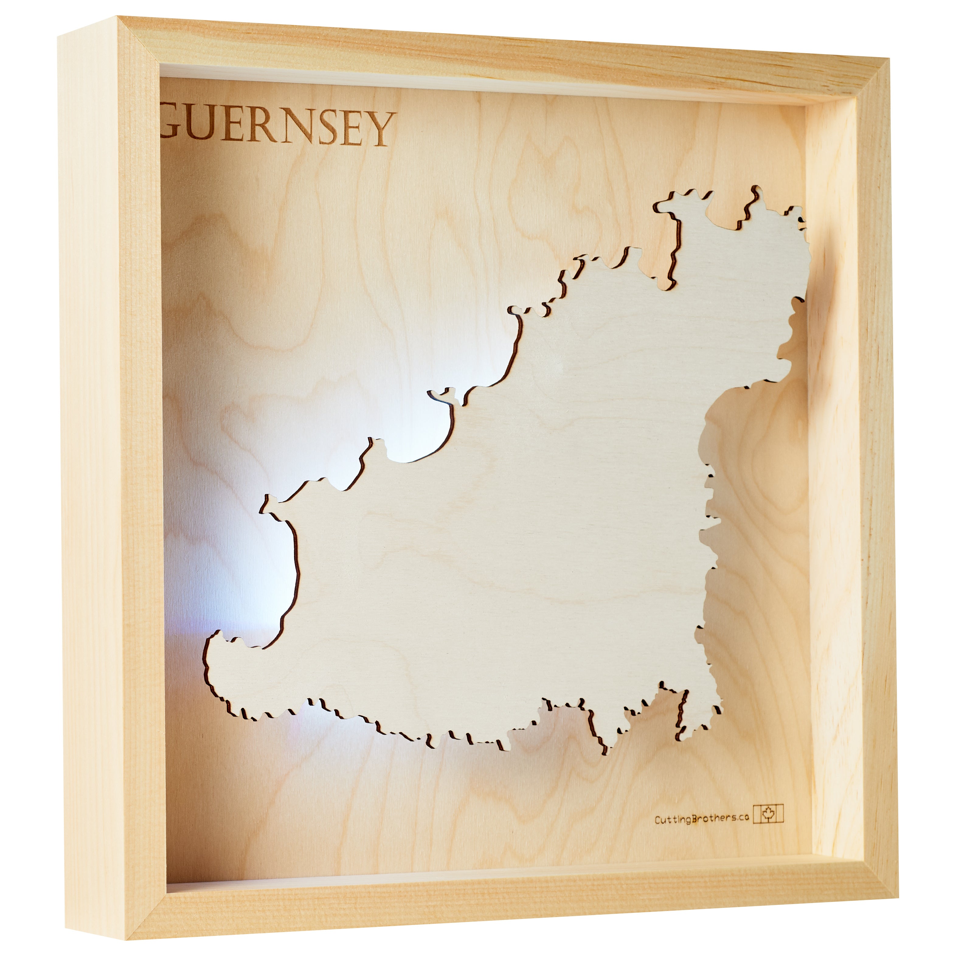 GUERNSEY LED LIGHT WALL MAP - Version S