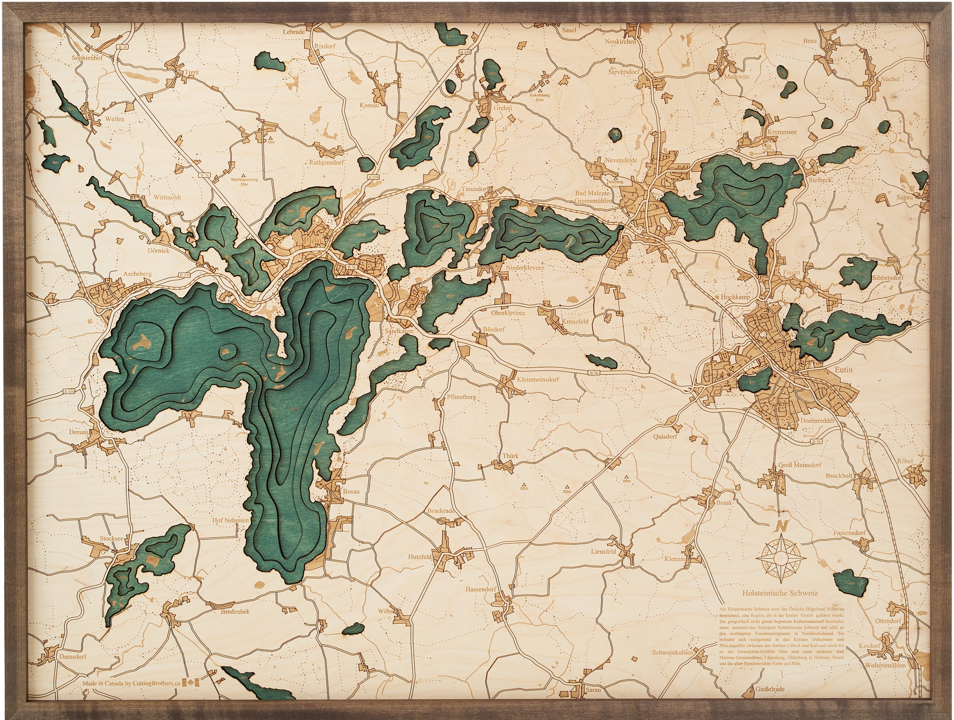 HOLSTEIN SWITZERLAND 3D WOODEN WALL MAP - Version L