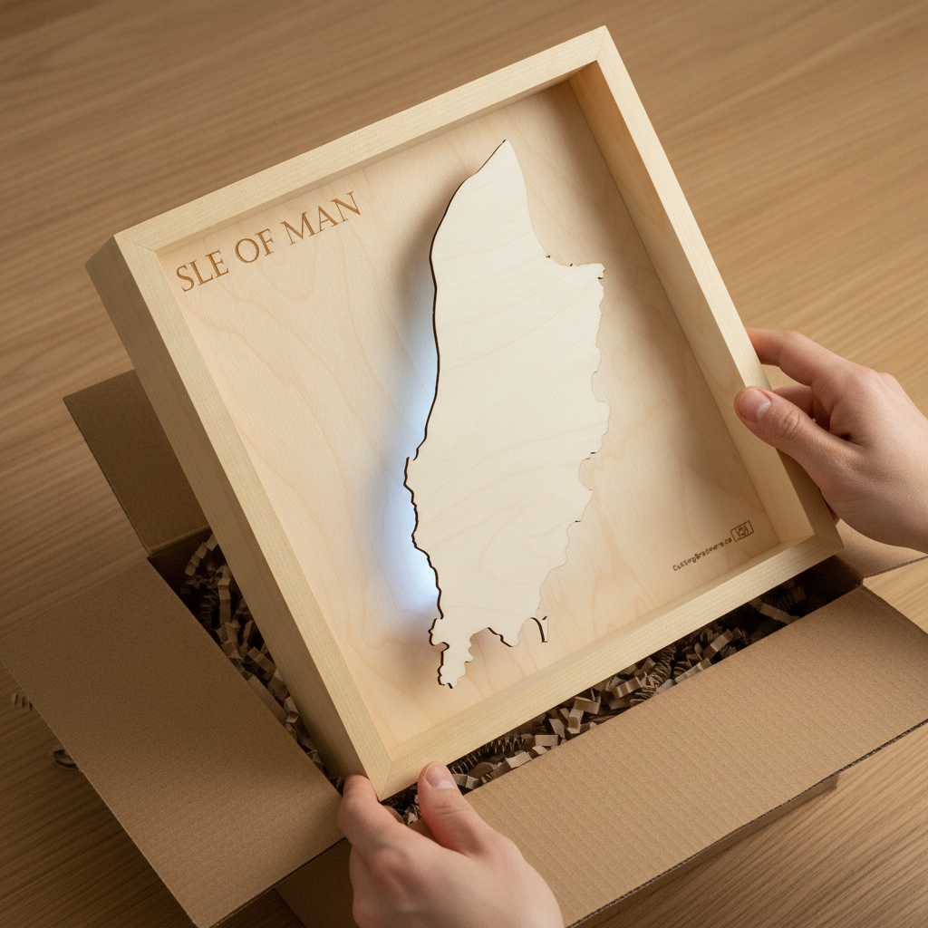 ISLE of MAN LED LIGHT WALL MAP - Version S