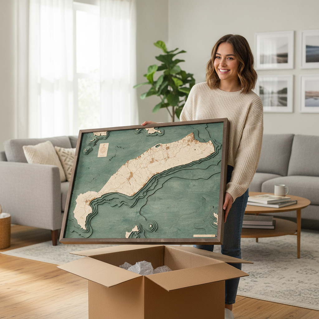 KOS 3D WOODEN WALL MAP - Version L