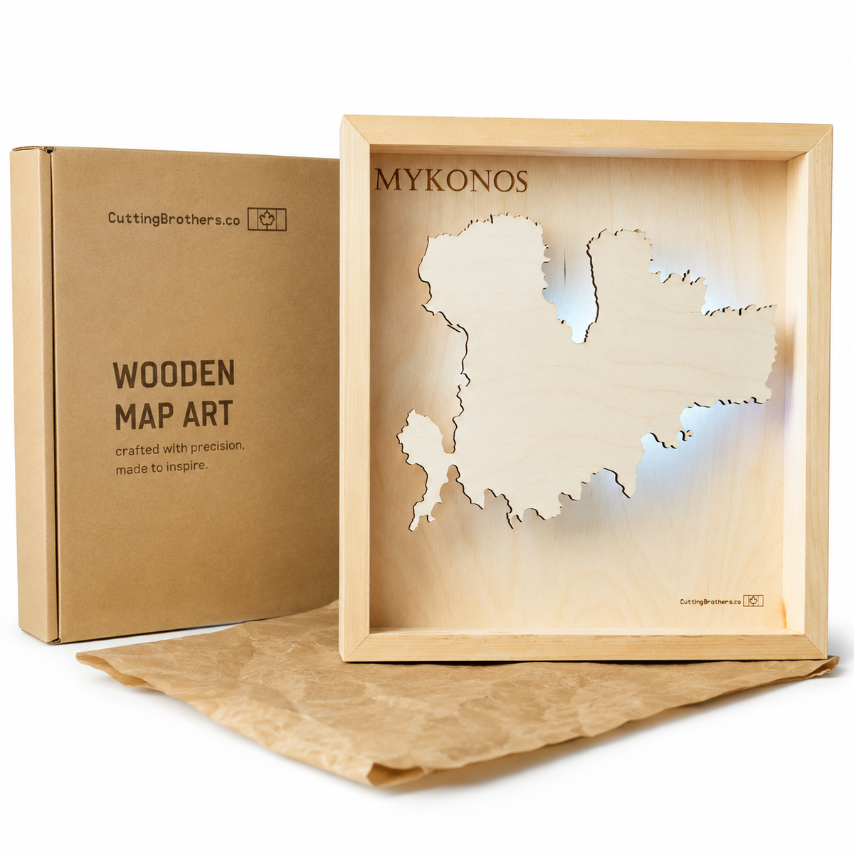 MYKONOS LED LIGHT WALL MAP - Version S