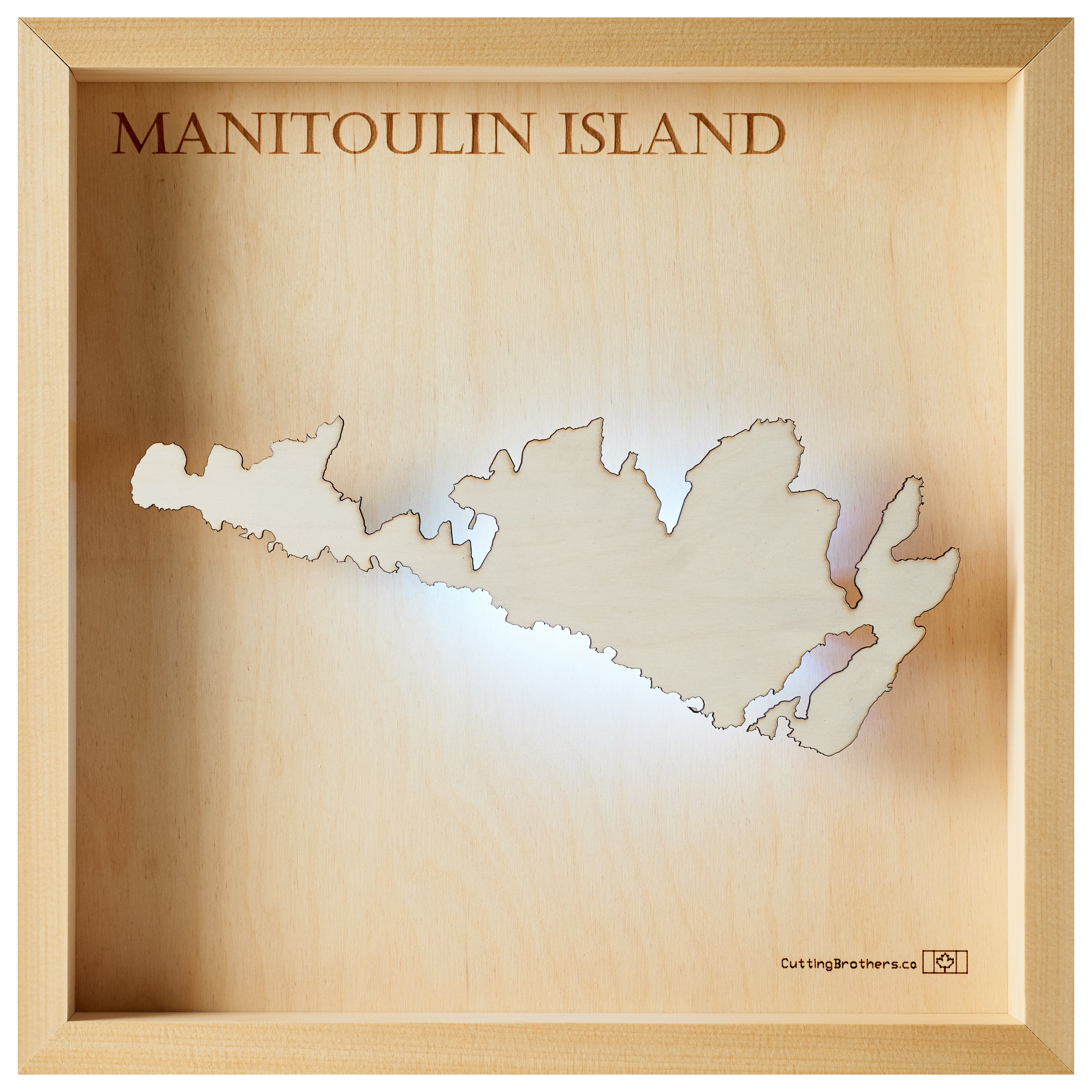 MANITOULIN ISLAND LED LIGHT WALL MAP - Version S