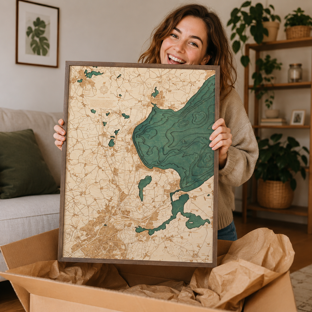 NEUSTADT BAY 3D WOODEN WALL MAP - Version L