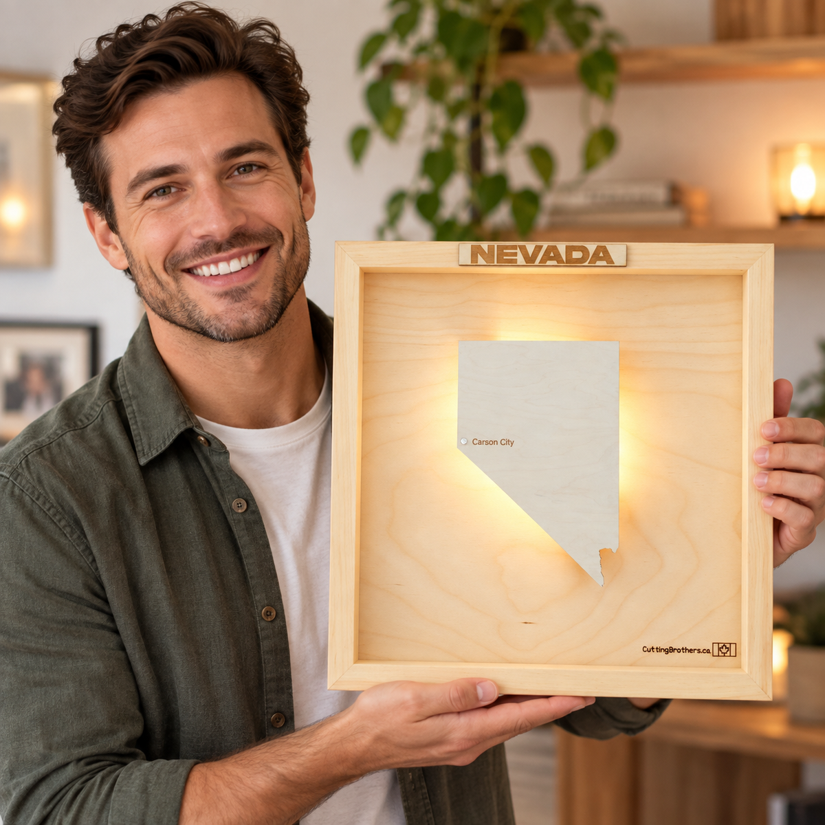 NEVADA 3D WOODEN WALL MAP - Version S