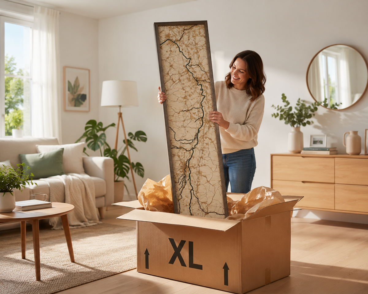 UPPER RHINE 3D WOODEN WALL MAP - Version L