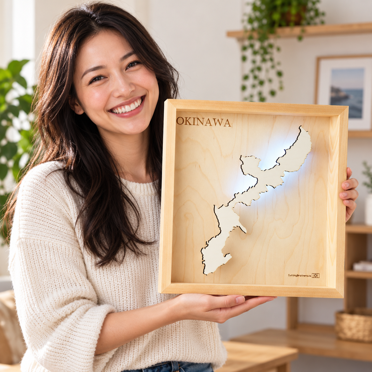 OKINAWA LED LIGHT WALL MAP - Version S