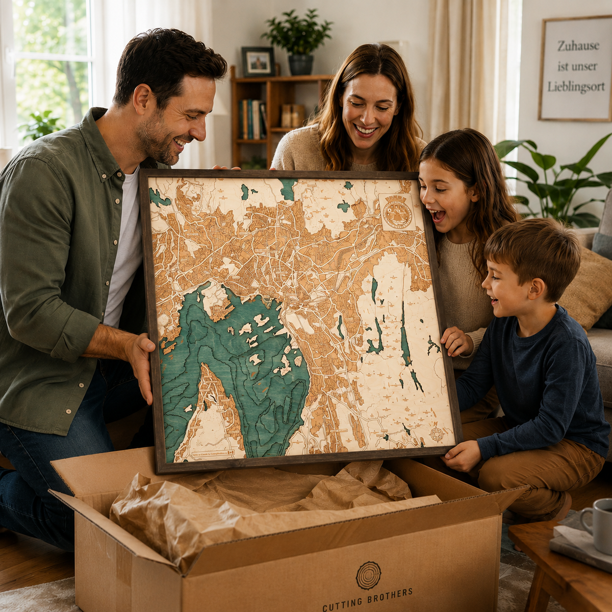 OSLO 3D WOODEN WALL MAP - Version L