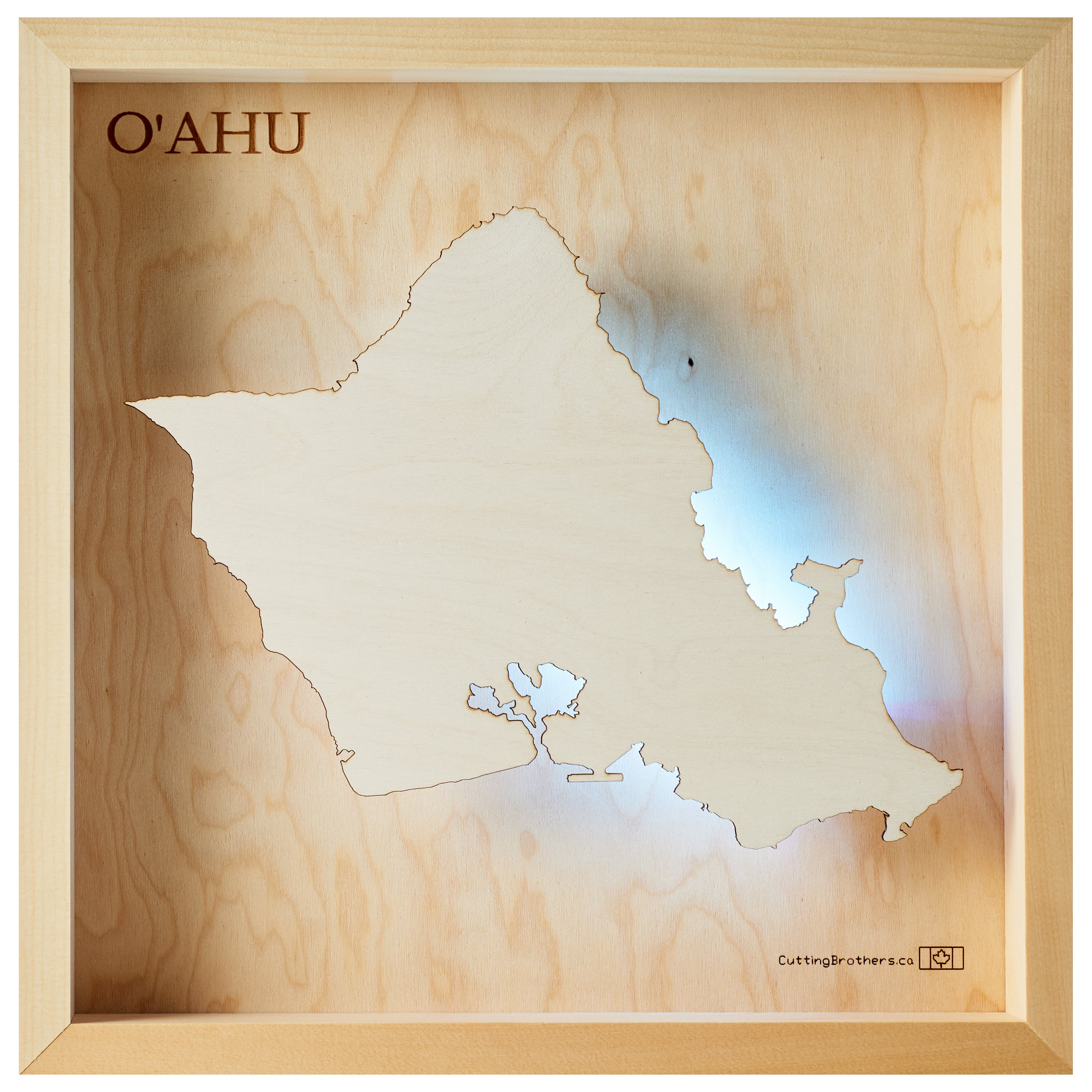 OAHU LED LIGHT WALL MAP - Version S