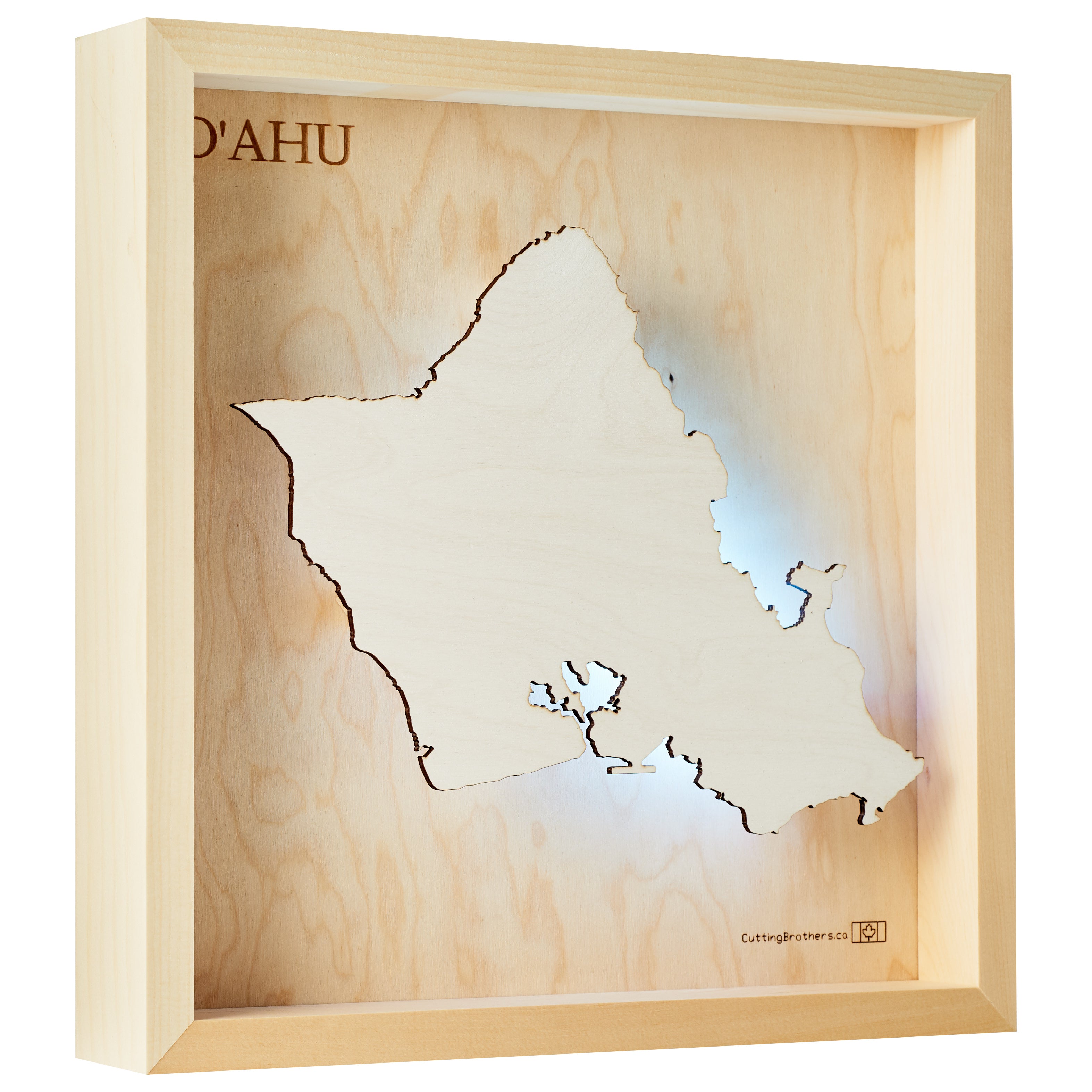 OAHU LED LIGHT WALL MAP - Version S