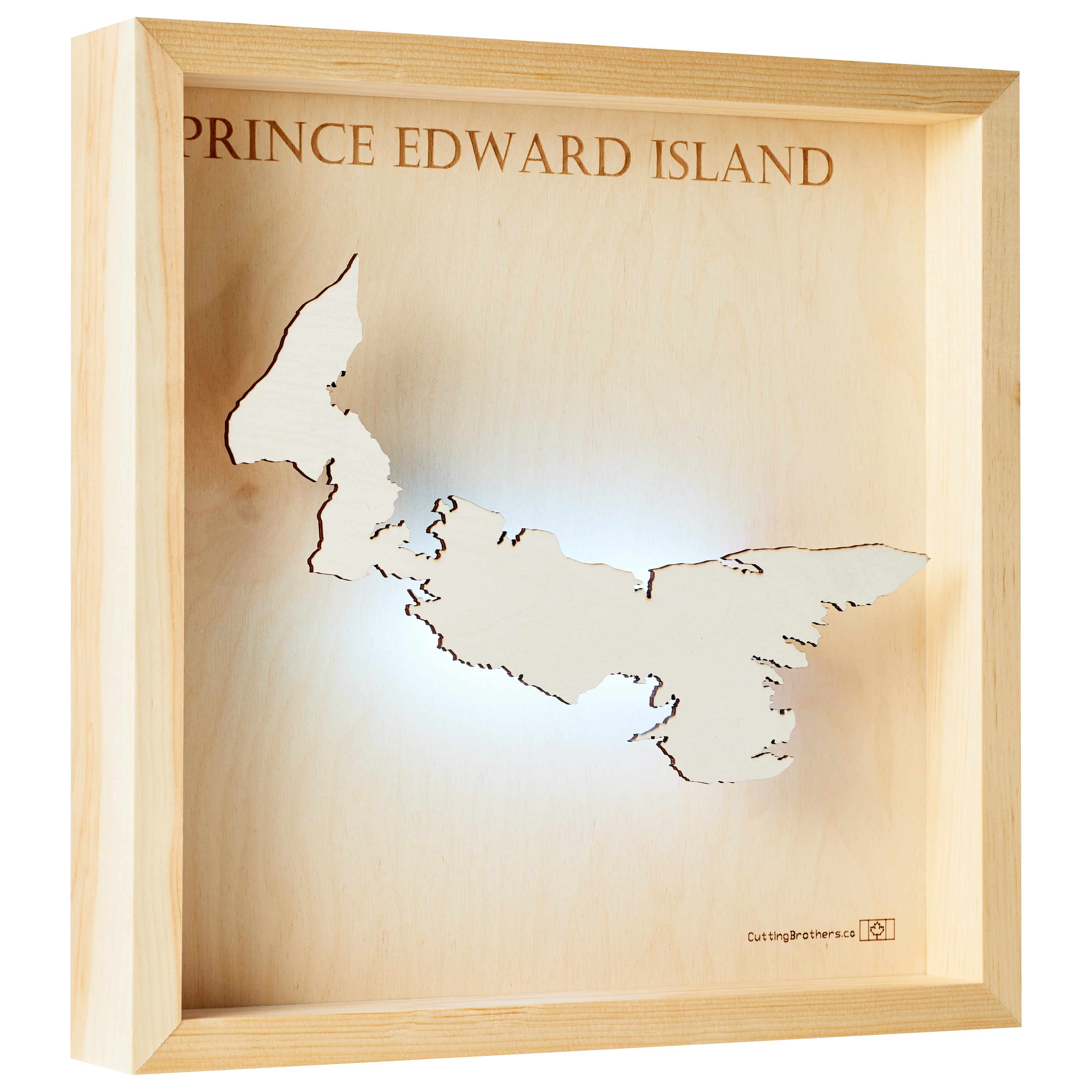 PRINCE EDWARD ISLAND LED LIGHT WALL MAP - Version S - 15 x 15 Inches