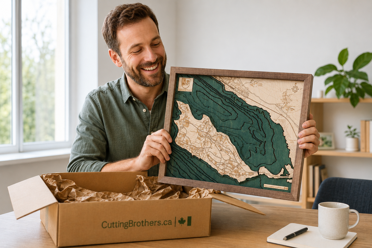 REICHENAU 3D WOODEN WALL MAP - Version S