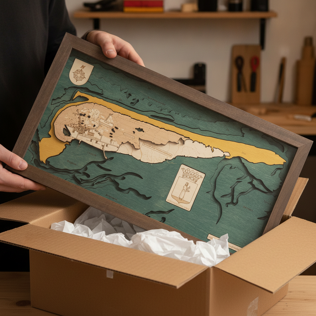 SCHIERMONNIKOOG 3D WOODEN WALL MAP - Version S
