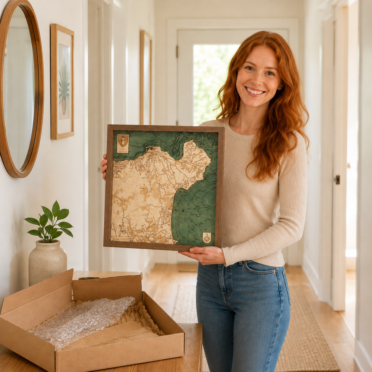 SAINT TROPEZ 3D WOODEN WALL MAP - Version S