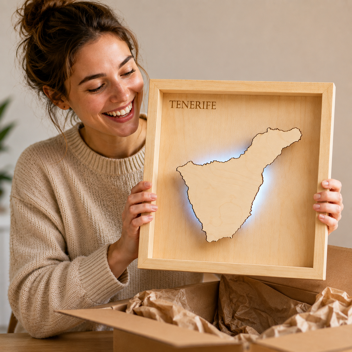 TENERIFE LED LIGHT WALL MAP - Version S