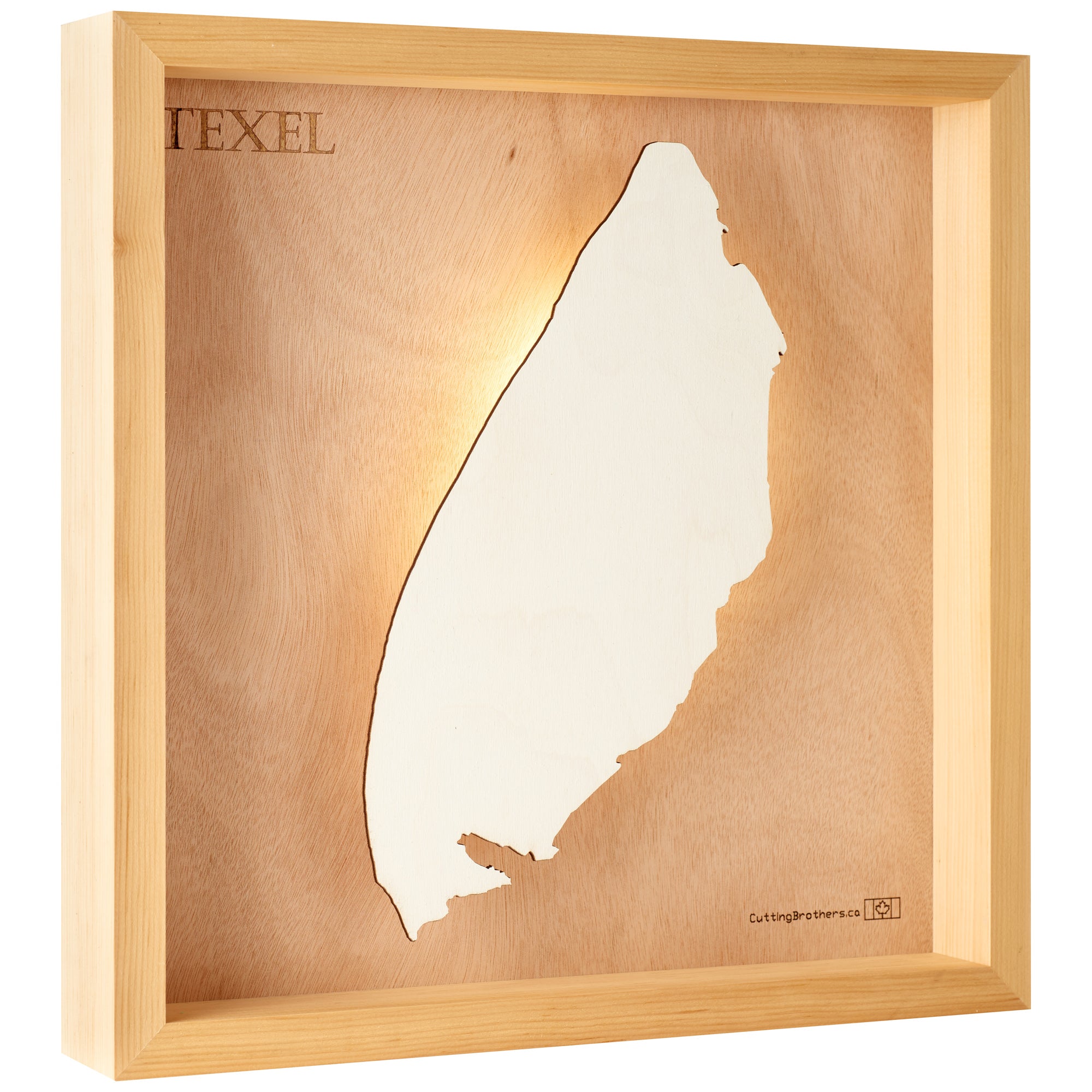 TEXEL LIGHT WOODEN WALL MAP - Version S