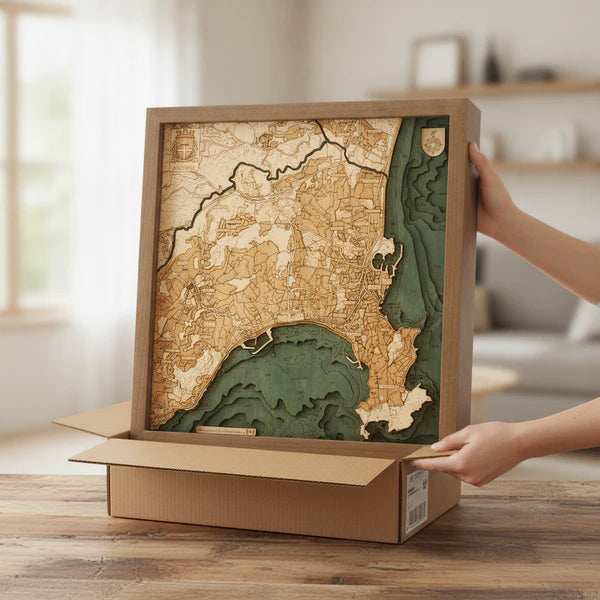 ANTIBES 3D WOODEN WALL MAP - Version S