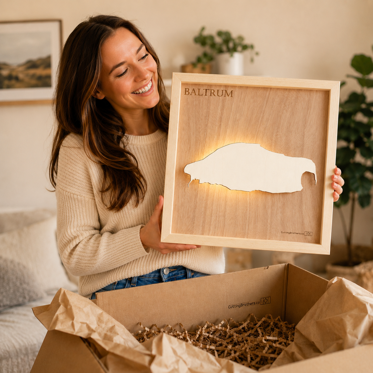 BALTRUM LIGHT WOODEN WALL MAP - Version S