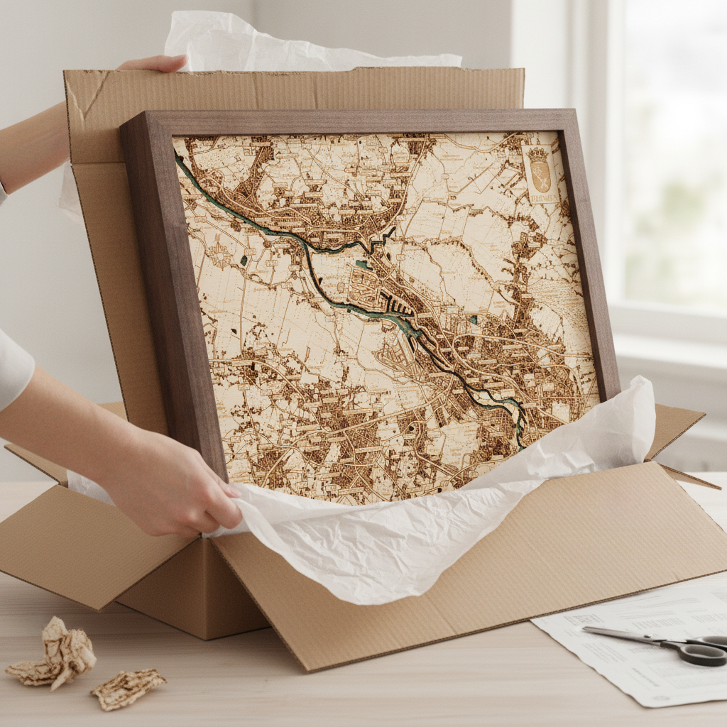 BREMEN 3D WOODEN WALL MAP - Version S