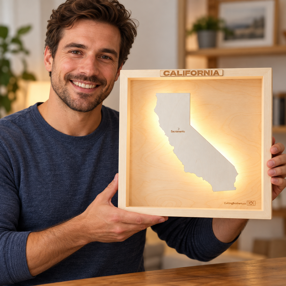 CALIFORNIA 3D WOODEN WALL MAP - Version S