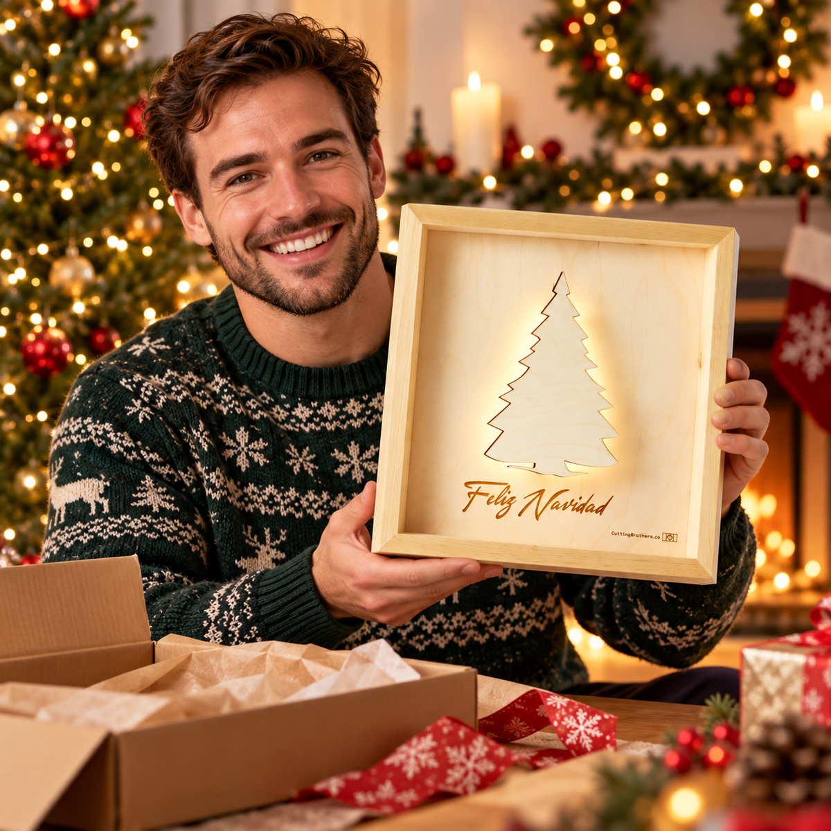 CHRISTMAS TREE Feliz Navidad LED LIGHT - Version S