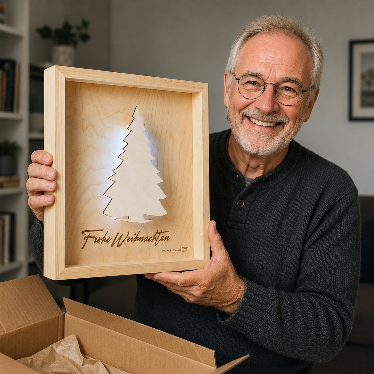 CHRISTMAS TREE Frohe Weihnachten LED LIGHT - Version S