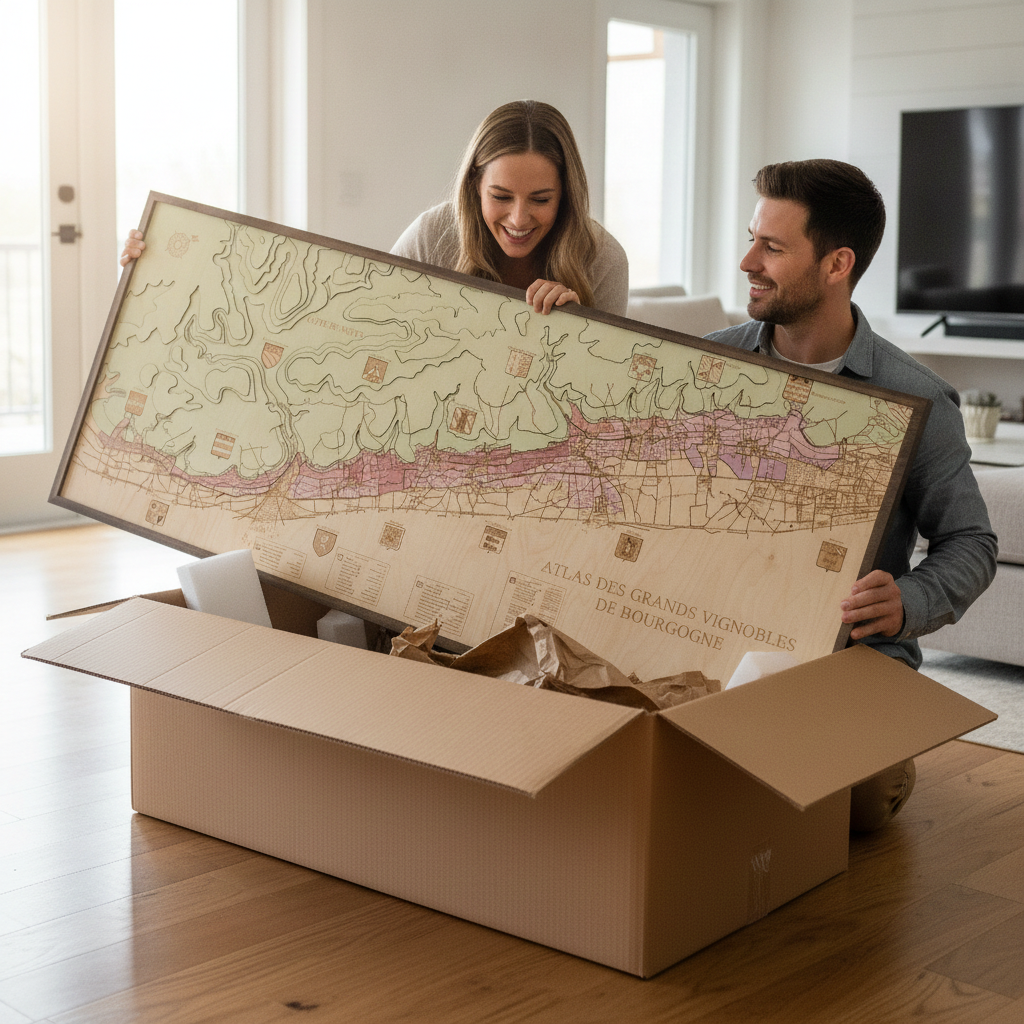COTE DE NUITS 3D WOODEN WALL MAP - Version XXL