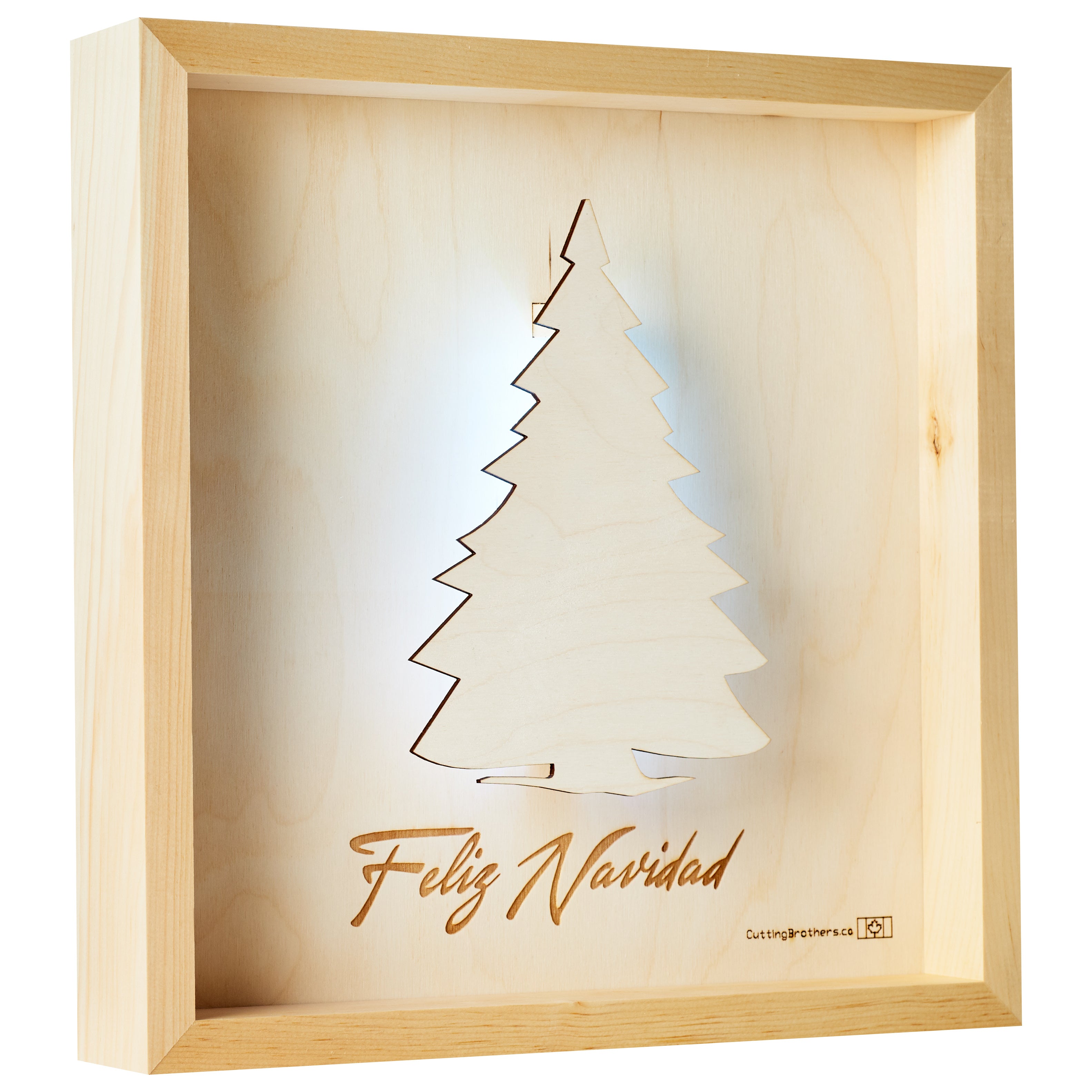 CHRISTMAS TREE Feliz Navidad LED LIGHT - Version S - 15 x 15 Inches