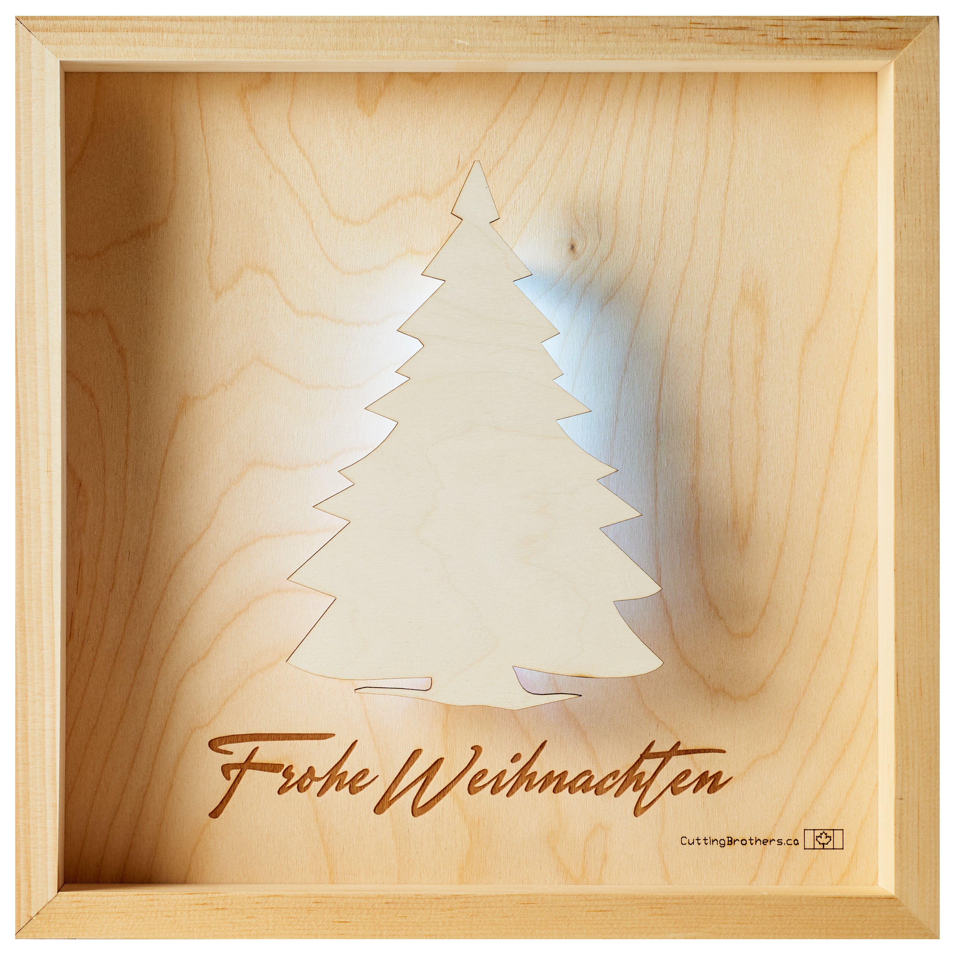 CHRISTMAS TREE Frohe Weihnachten LED LIGHT - Version S - 15 x 15 Inches