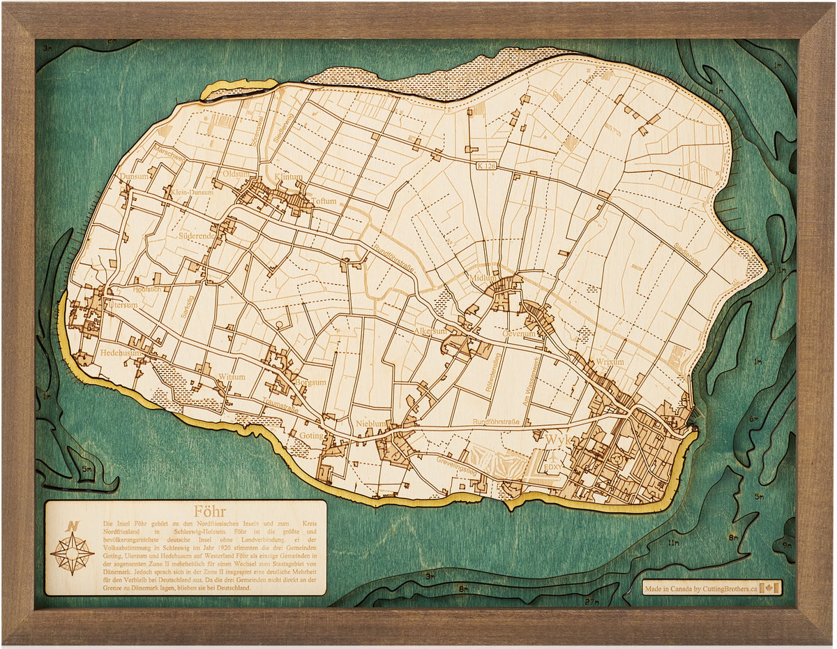 FOEHR 3D WOODEN WALL MAP - Version S