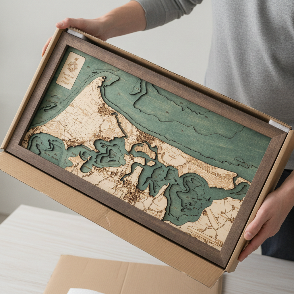 FISCHLAND - DARSS 3D WOODEN WALL MAP - Version S