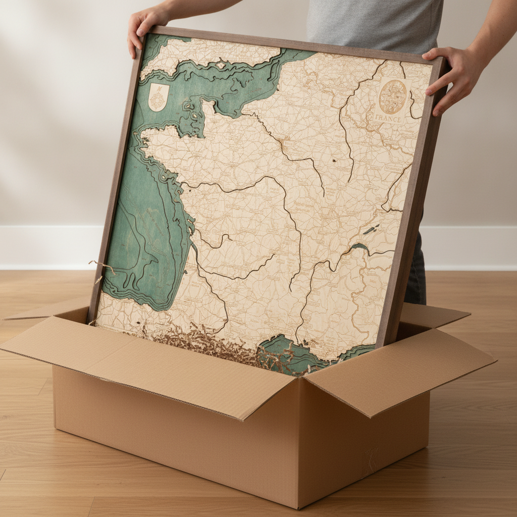FRANCE 3D WOODEN WALL MAP - Version L