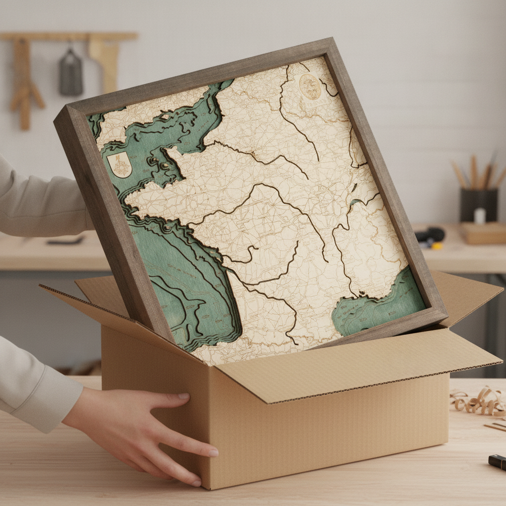 FRANCE 3D WOODEN WALL MAP - Version S