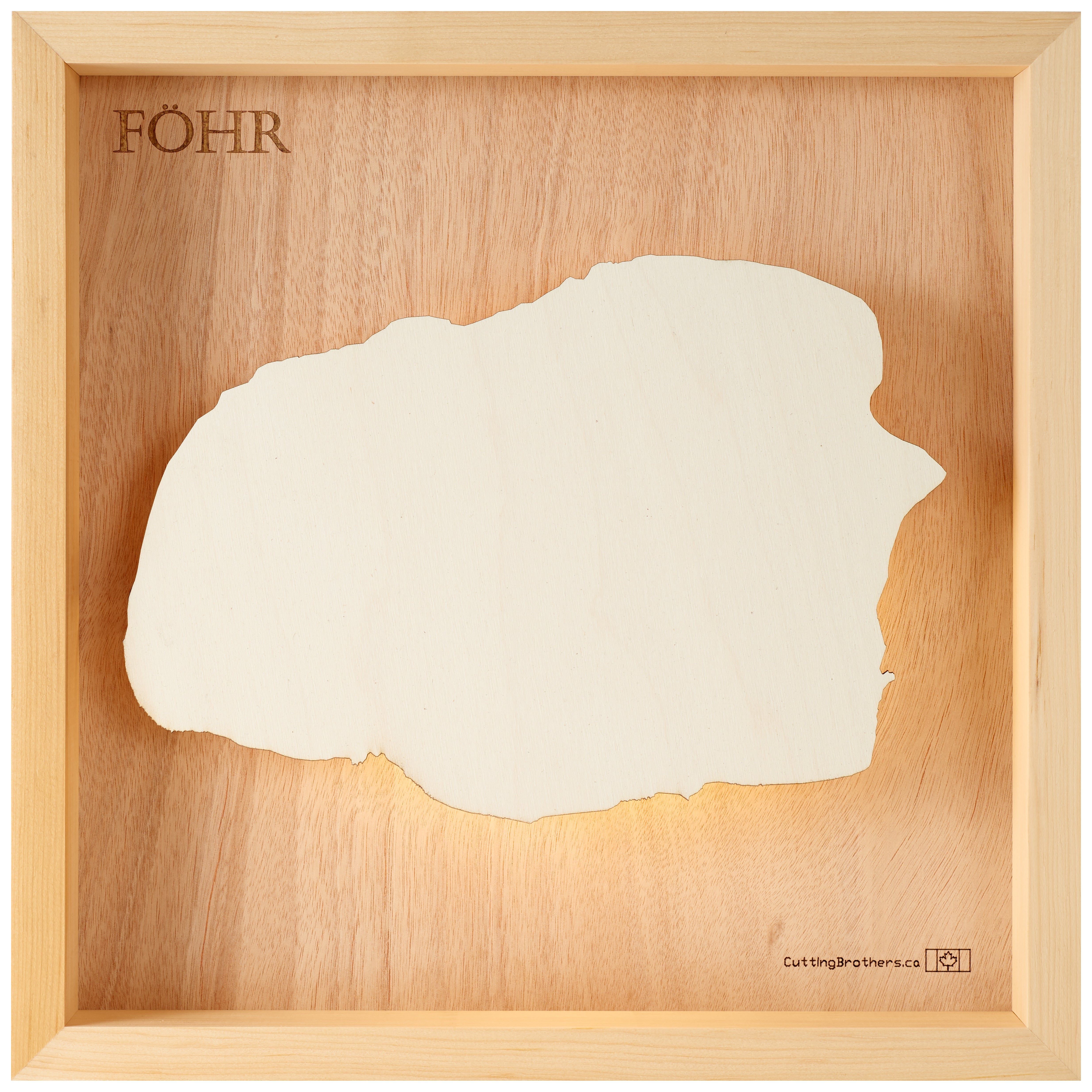 FUERTEVENTURA LIGHT LED MAP - Version S  - 15 x 15 Inches