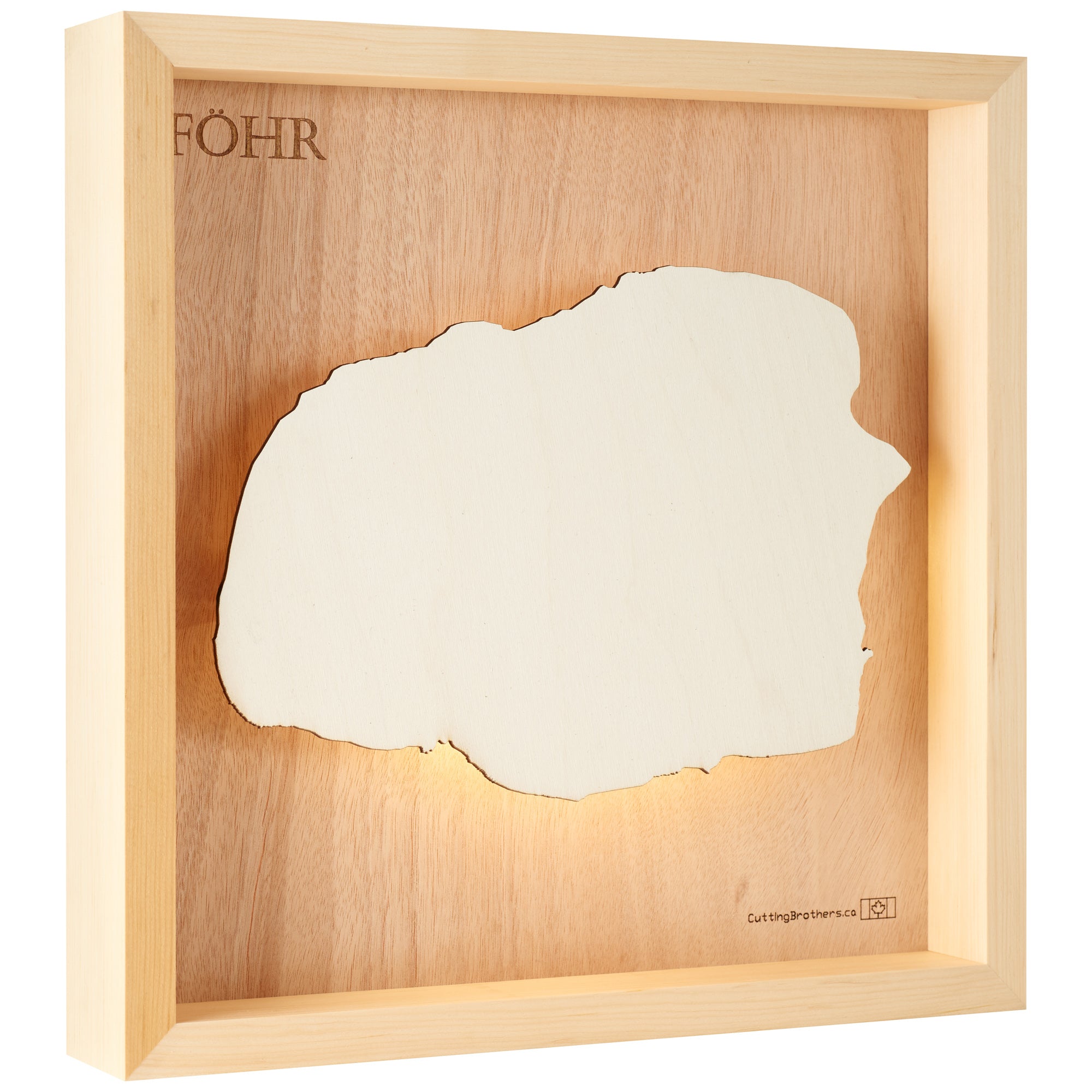 FUERTEVENTURA LIGHT LED MAP - Version S  - 15 x 15 Inches
