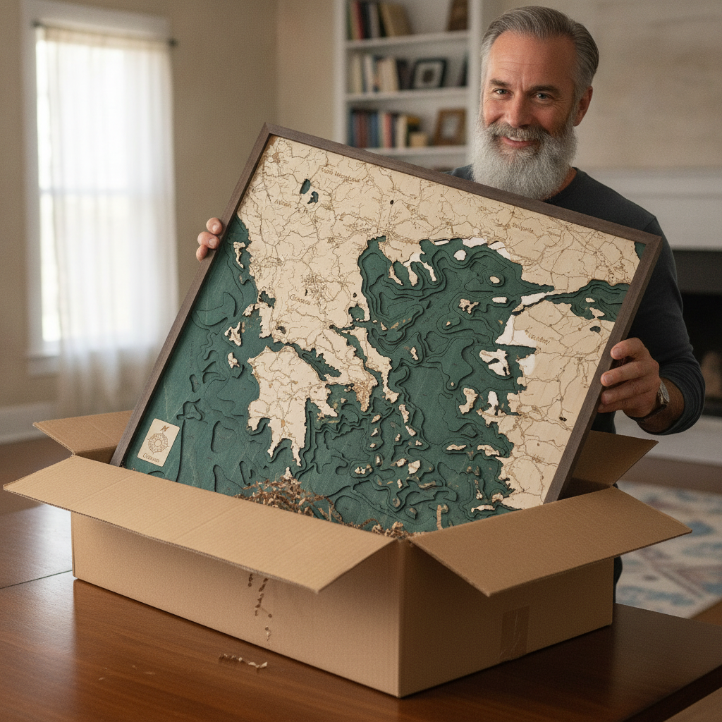 GREECE 3D WOODEN WALL MAP - Version L