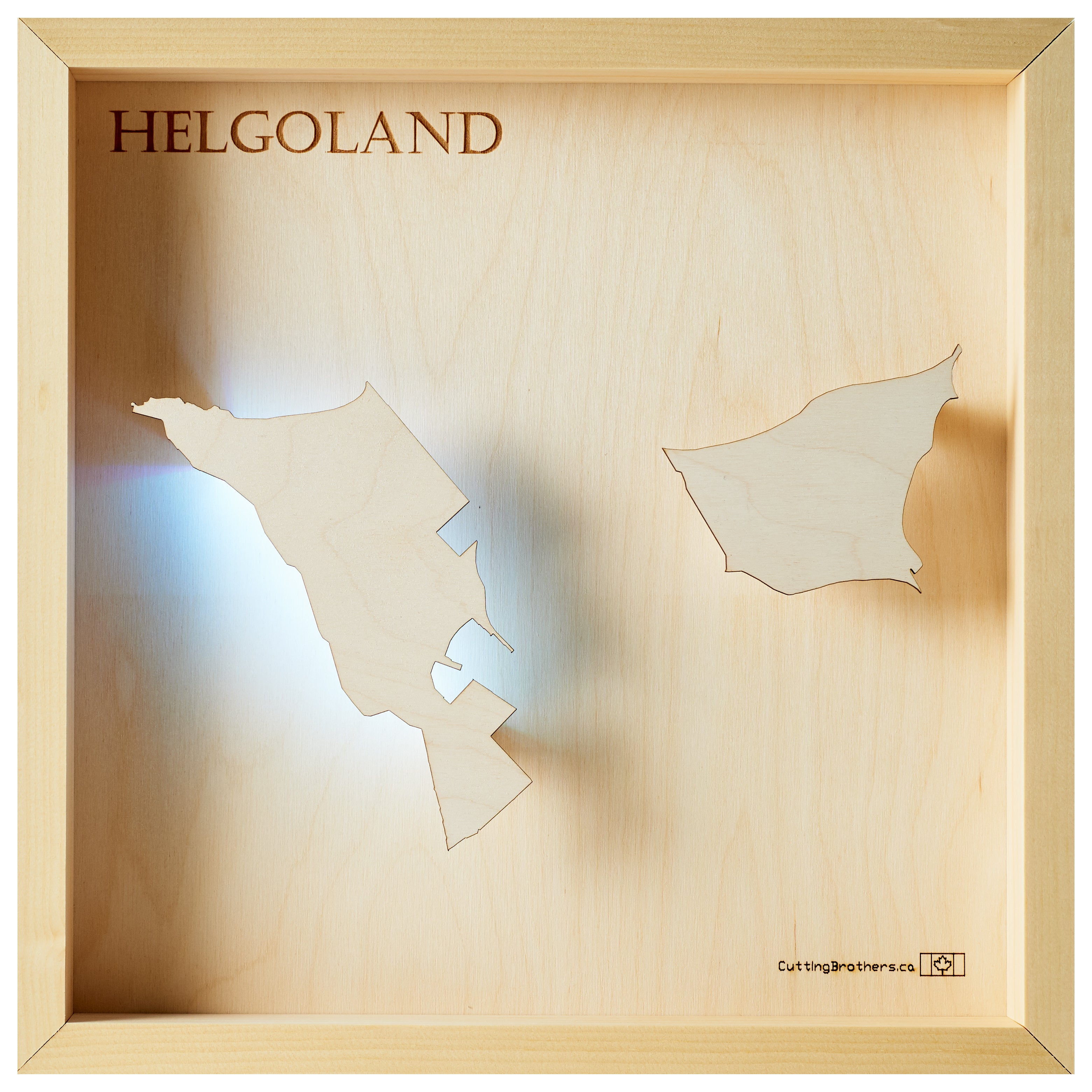 HELGOLAND LED LIGHT WALL MAP - Version S  - 15 x 15 Inches